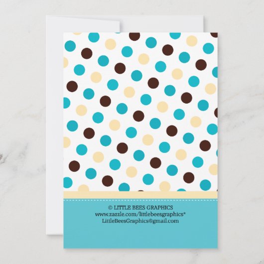 警官のソックス猿のベビーシャワーの招待状 招待状 (裏面)