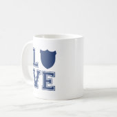 警官のバッジ- L O V E コーヒーマグカップ (正面左)