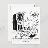 警官のパンチとジューディのジョーク ポストカード (正面/裏面)
