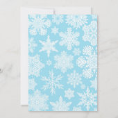 警官のベビーは雪片の冬の招待を振りかけます 招待状 (裏面)