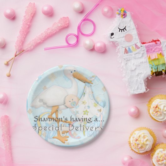 警官のベビーシャワーのパーティーの紙皿 ペーパープレート (パーティー)