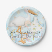 警官のベビーシャワーのパーティーの紙皿 ペーパープレート (正面)