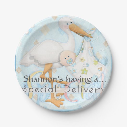 警官のベビーシャワーのパーティーの紙皿 ペーパープレート (正面)