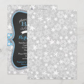 警官の冬の雪片のベビーシャワーの招待状 招待状 (正面/裏面)