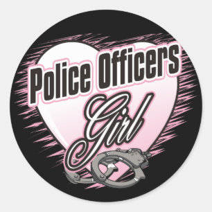 警官の女の子 ラウンドシール