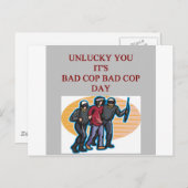 警官の悪玉警官のジョーク ポストカード (正面/裏面)