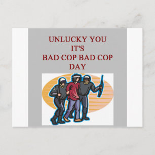 警官の悪玉警官のジョーク ポストカード