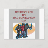 警官の悪玉警官のジョーク ポストカード (正面)