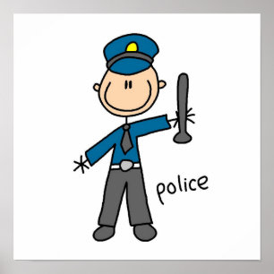 警官の棒の姿 ポスター