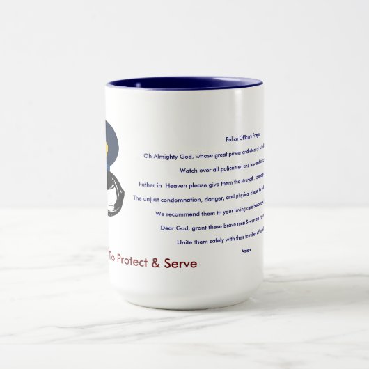 警官の祈りの言葉の感動的な信頼の救助 マグカップ (中央)