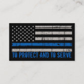警官の祈りの言葉の薄い青い線の警察官 名刺 (裏面)