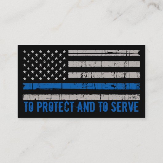警官の祈りの言葉の薄い青い線の警察官 名刺 (裏面)