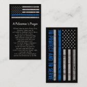 警官の祈りの言葉の薄い青い線の警察官 名刺 (正面/裏面)