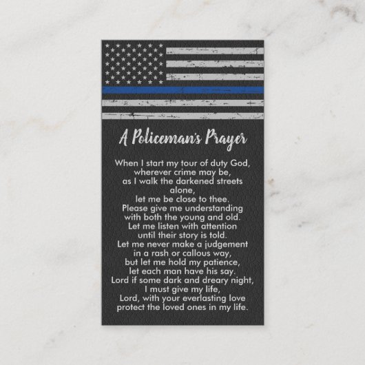 警官の祈りの言葉素朴革フェイク警察 名刺 (正面)