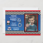 警官の誕生会の探偵写真 招待状 (正面)