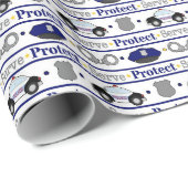 警官の車の帽子のパターンパーティーラップ ラッピングペーパー (ロールコーナー)