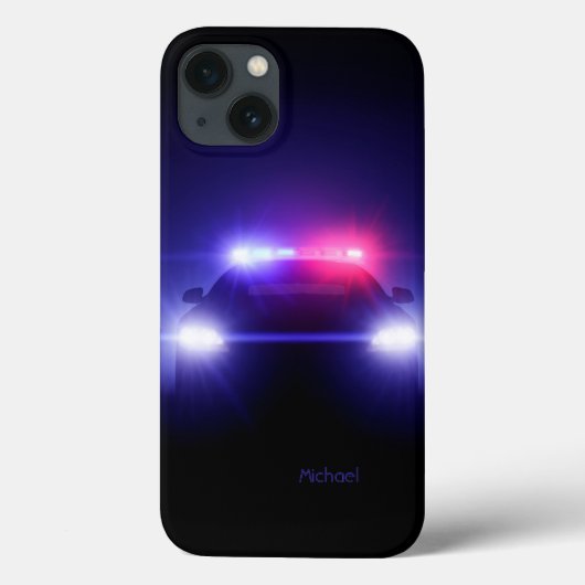 警官の車フルライト点滅 Case-Mate iPhoneケース (裏面)