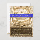 警官の退職パーティー インビテーションポストカード (正面/裏面)