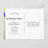 警官の退職パーティー インビテーションポストカード (裏面)