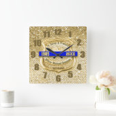 警官の退職 スクエア壁時計 (ホーム)