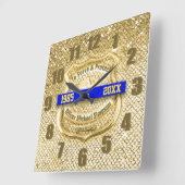 警官の退職 スクエア壁時計 (傾斜)