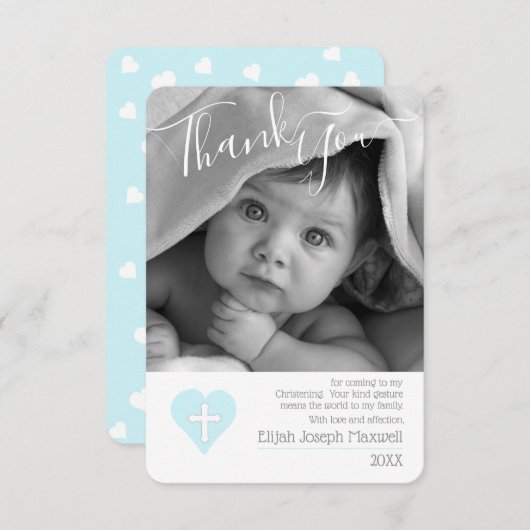 警官の《キリスト教》洗礼式や命名式の洗礼の写真は感謝していしています サンキューカード (正面/裏面)