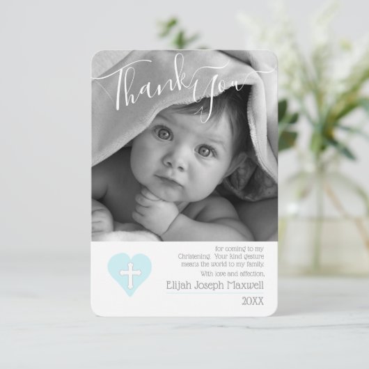 警官の《キリスト教》洗礼式や命名式の洗礼の写真は感謝していしています サンキューカード (スタンド正面)