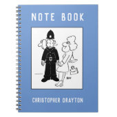 警官は時計の顔漫画を持っている。 ノートブック (正面)