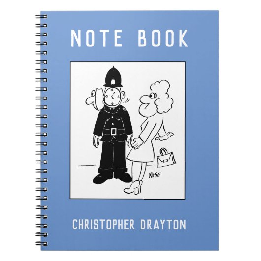 警官は時計の顔漫画を持っている。 ノートブック (正面)