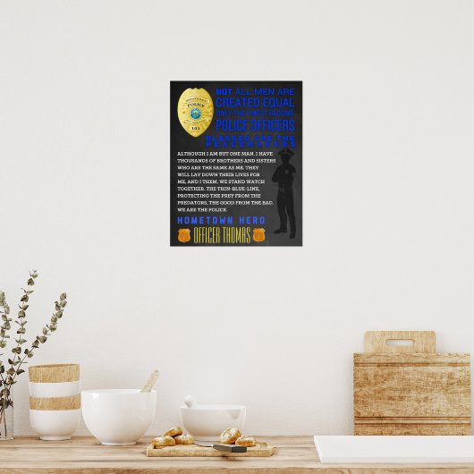 警官パーソナライズされたの贈り物。警察署。EMT ポスター (キッチン)