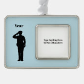 警官フォトクリスマスオーナメント シルバープレートフレームオーナメント (正面)