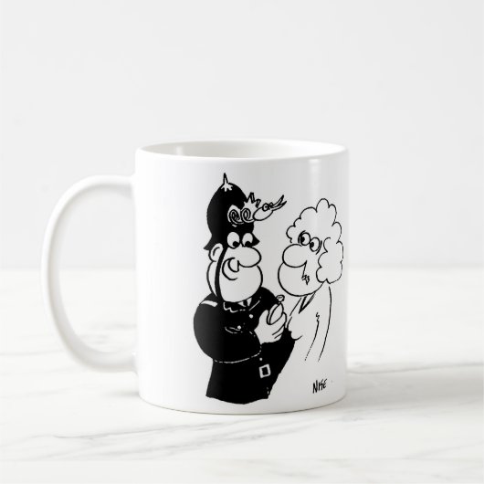 警官ヘルメット コーヒーマグカップ (左)