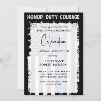  警官引退・卒業・誕生日祝い  招待状