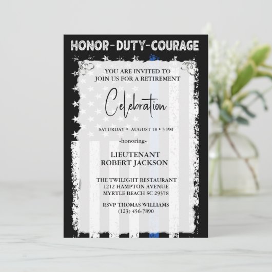 警官引退・卒業・誕生日 招待状 (スタンド正面)