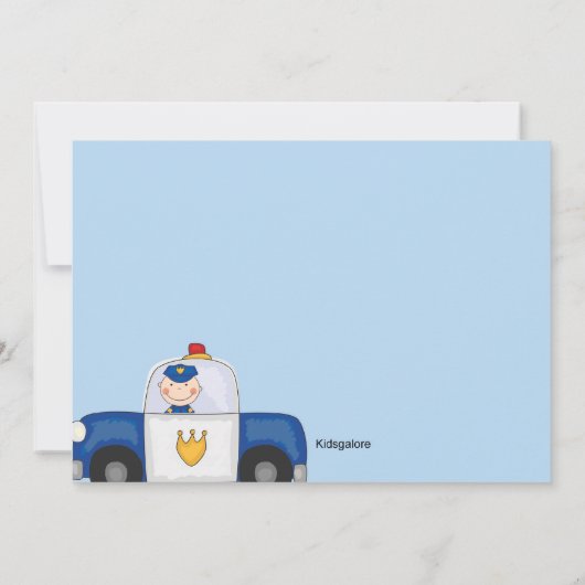 警官救助の英雄の誕生日の招待状 招待状 (裏面)