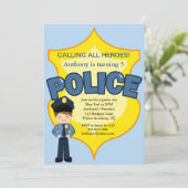 警官救助の英雄の誕生日の招待状 招待状 (スタンド正面)