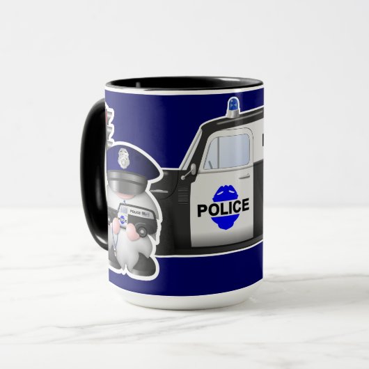 警官格言とパトカー マグカップ (正面左)