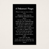 警官祈りの言葉追悼メモリアル葬儀カード (裏面)