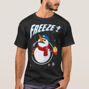 警官雪だるまフリーズ警察ナヴィダッド警察警察 Tシャツ