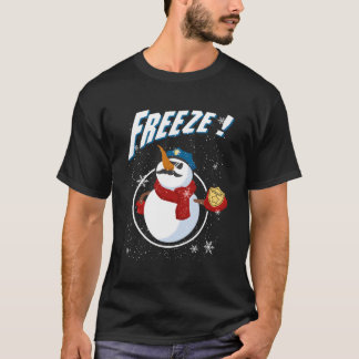 警官雪だるまフリーズ警察ナヴィダッド警察警察 Tシャツ