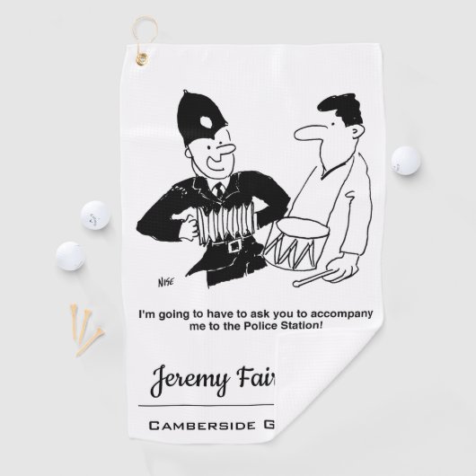 警官頼が漫画に同行￼する ゴルフタオル (インサイチュ)