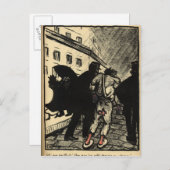 警官2人がぼろを着た浮浪者を連れ去る ポストカード (正面/裏面)