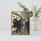 警官2人がぼろを着た浮浪者を連れ去る ポストカード (スタンド正面)