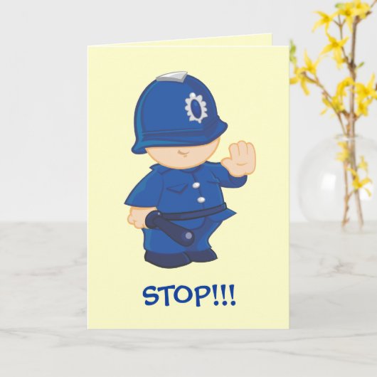 警官 カード (黄色い花)
