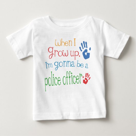 警官(未来)の幼児ベビーのTシャツ ベビーTシャツ (正面)