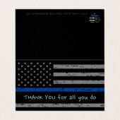 警察ありがとう法執行薄い青い線 名刺 (外部フラット)