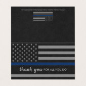 警察ありがとう青い細線法執行機関 名刺 (外部フラット)