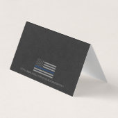 警察ありがとう青い細線法執行機関 名刺 (裏面)