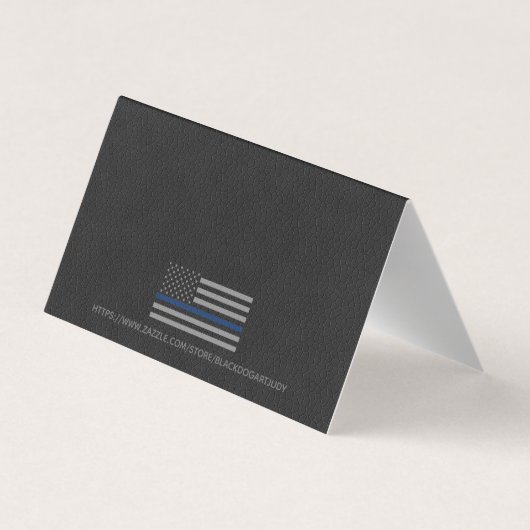 警察ありがとう青い細線法執行機関 名刺 (裏面)