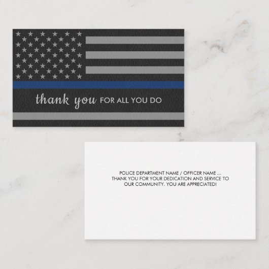 警察ありがとパーソナライズされたう青線 名刺 (正面/裏面)